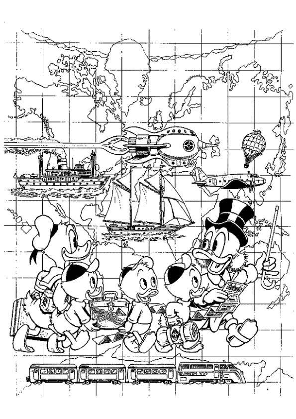Fisă de colorat cu Scrooge mcduck de colorat p16