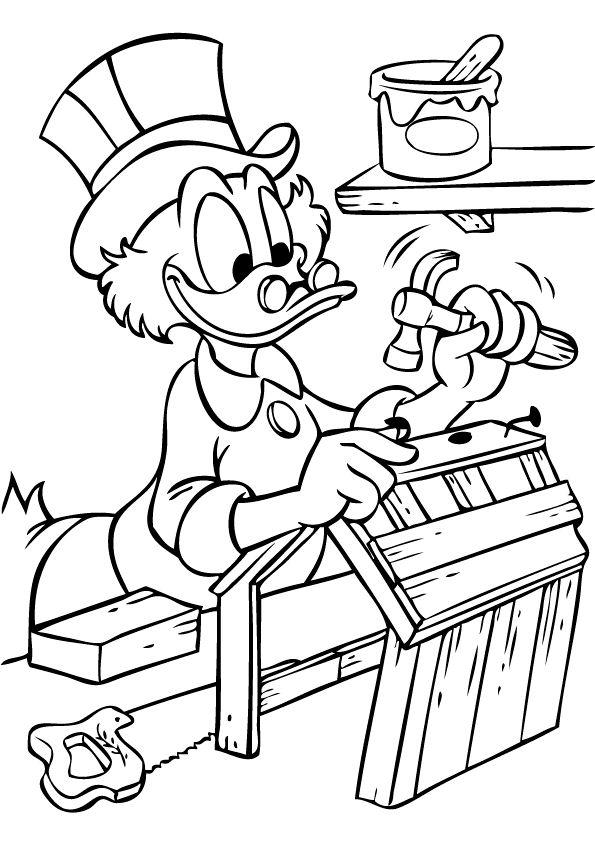 Fisă de colorat cu Scrooge mcduck de colorat p18
