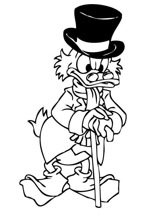 Fisă de colorat cu Scrooge mcduck de colorat p24