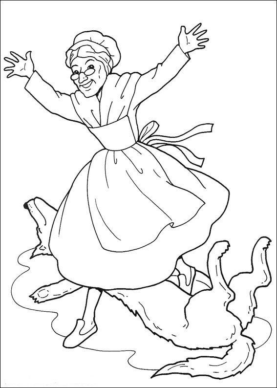 Fisă de colorat cu Scufita rosie de colorat p15