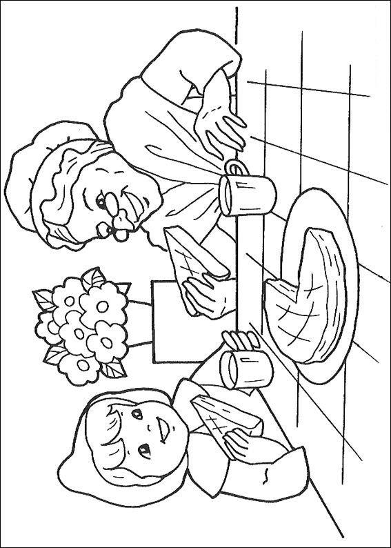 Fisă de colorat cu Scufita rosie de colorat p16