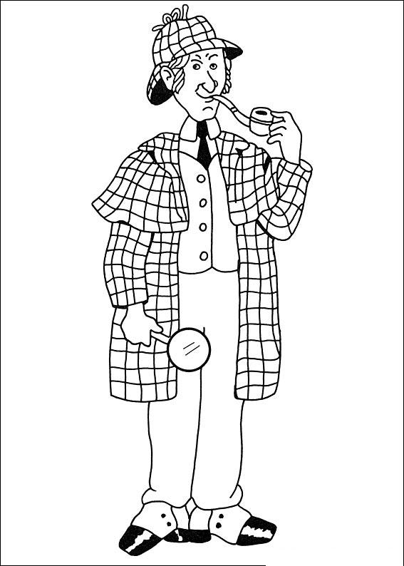 Fisă de colorat cu Sherlock holmes de colorat p01