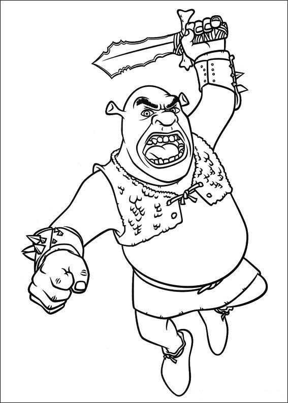 Fisă de colorat cu Shrek de colorat p114