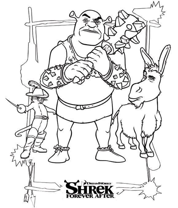 Fisă de colorat cu Shrek de colorat p44