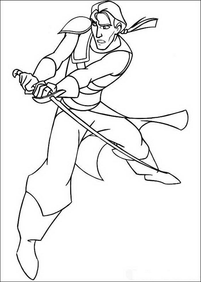 Fisă de colorat cu Sindbad de colorat p08