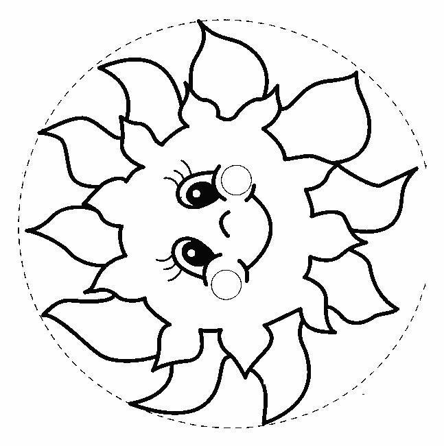 Fisă de colorat cu Soarele de colorat p01