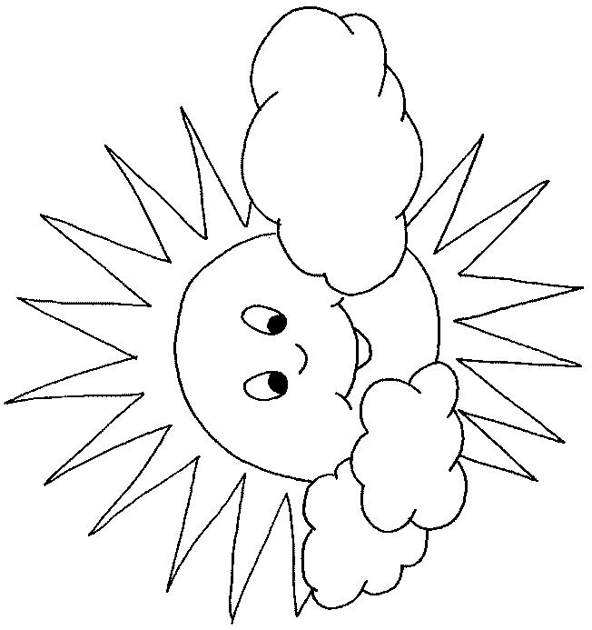 Fisă de colorat cu Soarele de colorat p04