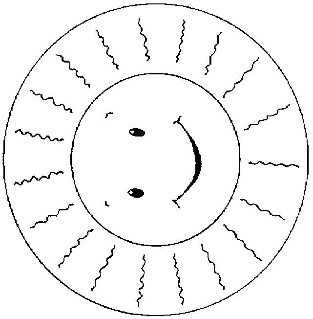Fisă de colorat cu Soarele de colorat p16
