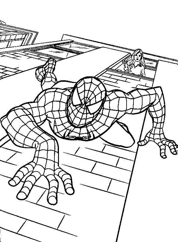 Fisă de colorat cu Spiderman de colorat p07