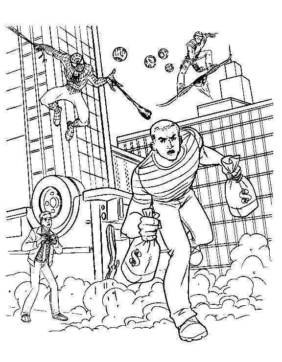 Fisă de colorat cu Spiderman de colorat p22