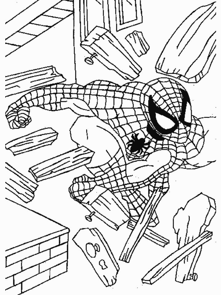 Fisă de colorat cu Spiderman de colorat p23
