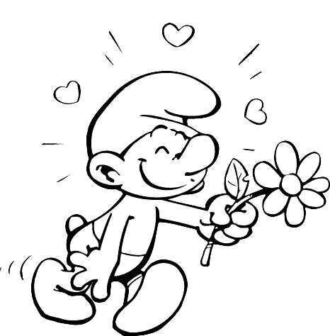 Fisă de colorat cu Strumfii de colorat p03