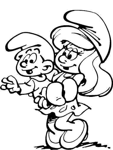 Fisă de colorat cu Strumfii de colorat p04