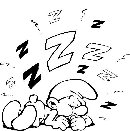 Fisă de colorat cu Strumfii de colorat p06