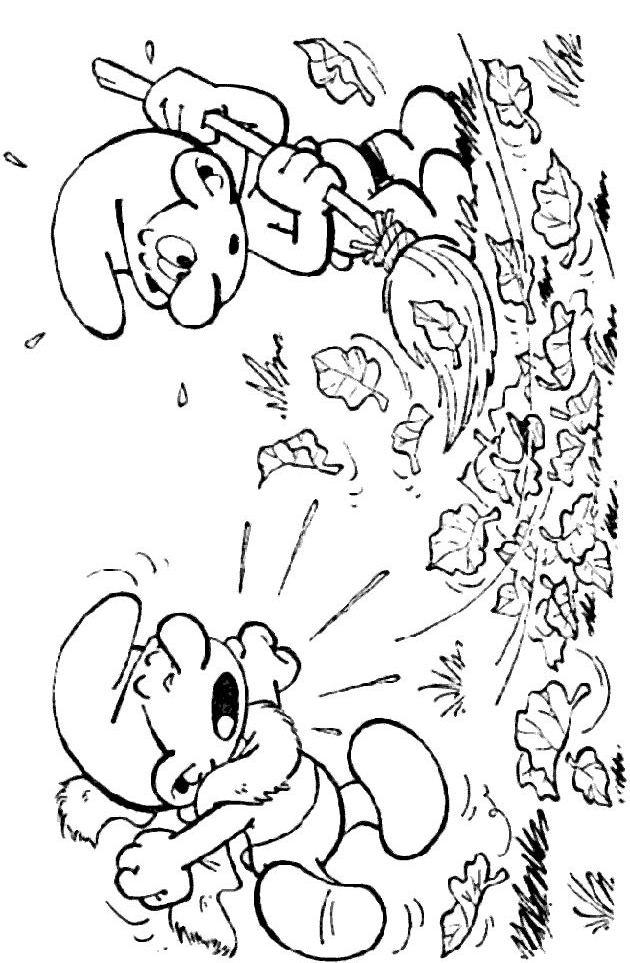 Fisă de colorat cu Strumfii de colorat p16