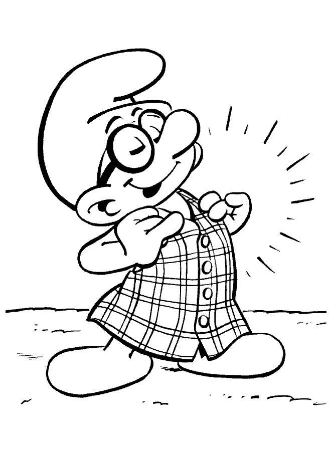 Fisă de colorat cu Strumfii de colorat p22