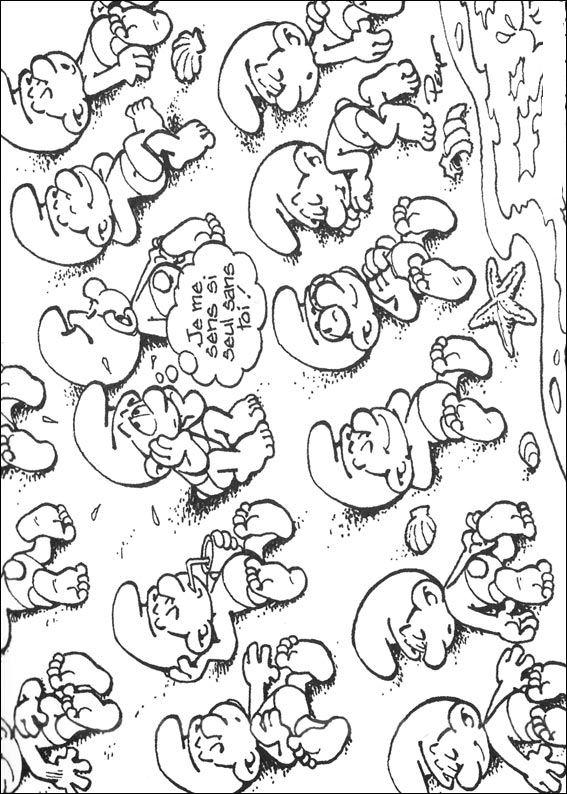 Fisă de colorat cu Strumfii de colorat p30