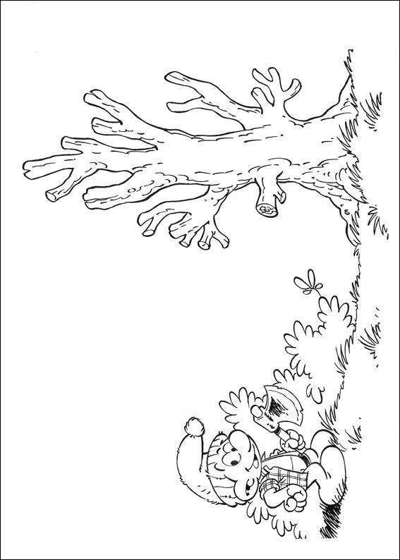 Fisă de colorat cu Strumfii de colorat p39