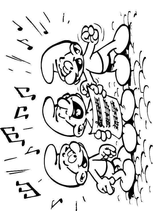 Fisă de colorat cu Strumfii de colorat p58