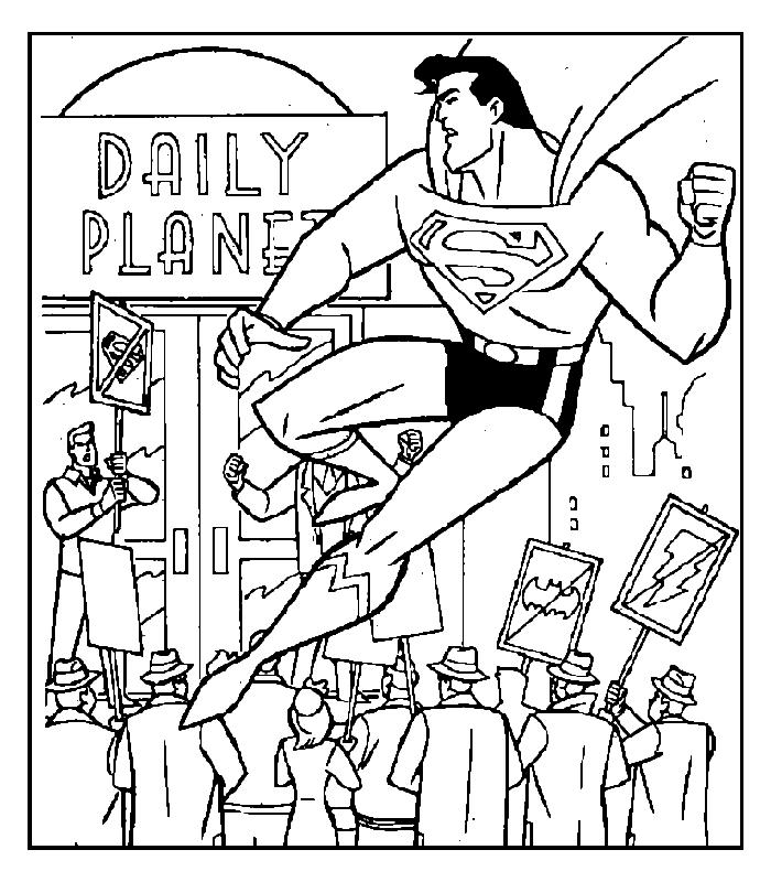 Fisă de colorat cu Superman de colorat p07
