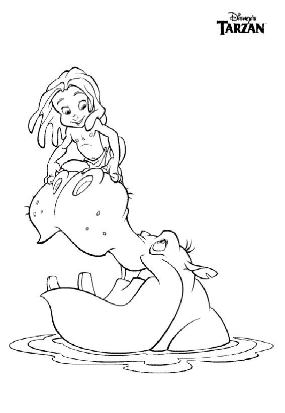 Fisă de colorat cu Tarzan de colorat p09