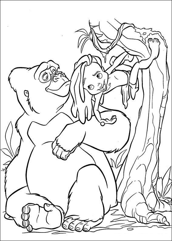 Fisă de colorat cu Tarzan de colorat p25