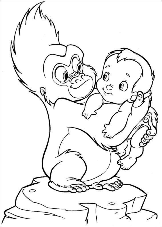 Fisă de colorat cu Tarzan de colorat p45