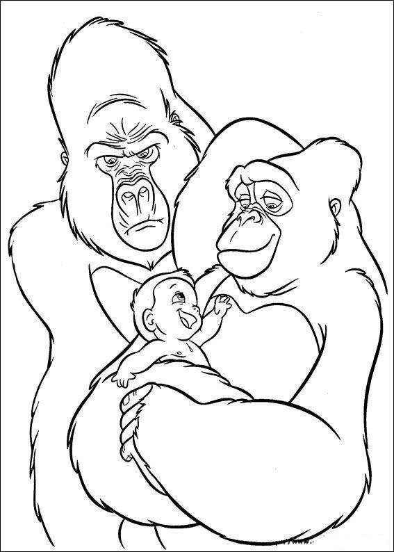 Fisă de colorat cu Tarzan de colorat p46