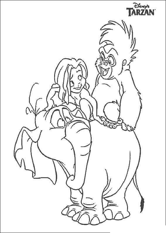 Fisă de colorat cu Tarzan de colorat p54