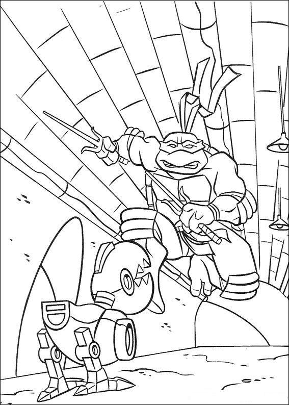 Fisă de colorat cu Testoasele ninja de colorat p41