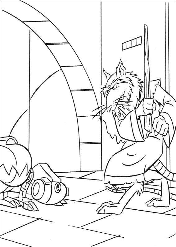 Fisă de colorat cu Testoasele ninja de colorat p43