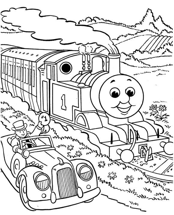Fisă de colorat cu Thomas the train de colorat p02