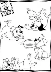 Fisă de colorat cu 101 dalmatieni de colorat p02