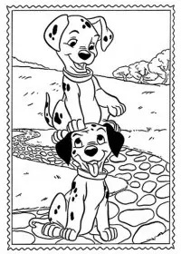 Fisă de colorat cu 101 dalmatieni de colorat p03