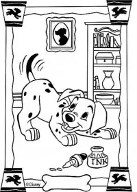 Fisă de colorat cu 101 dalmatieni de colorat p05