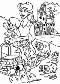 Fisă de colorat cu 101 dalmatieni de colorat p10