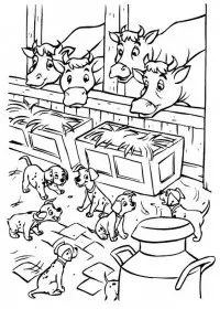 Fisă de colorat cu 101 dalmatieni de colorat p12