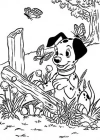 Fisă de colorat cu 101 dalmatieni de colorat p16