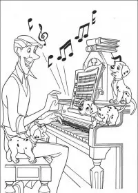 Fisă de colorat cu 101 dalmatieni de colorat p20
