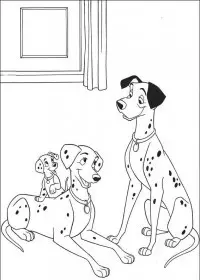Fisă de colorat cu 101 dalmatieni de colorat p32