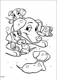 Fisă de colorat cu 101 dalmatieni de colorat p35