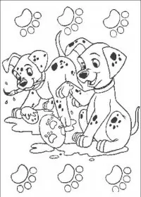 Fisă de colorat cu 101 dalmatieni de colorat p49