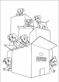 Fisă de colorat cu 101 dalmatieni de colorat p51