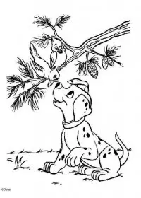 Fisă de colorat cu 101 dalmatieni de colorat p63