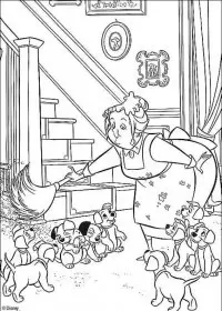 Fisă de colorat cu 101 dalmatieni de colorat p76