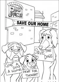 Fisă de colorat cu 102 dalmatieni de colorat p08