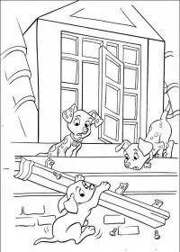 Fisă de colorat cu 102 dalmatieni de colorat p11