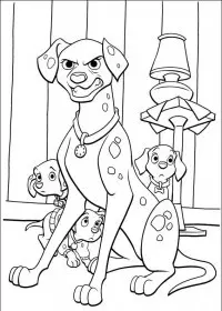 Fisă de colorat cu 102 dalmatieni de colorat p23