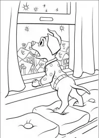 Fisă de colorat cu 102 dalmatieni de colorat p25