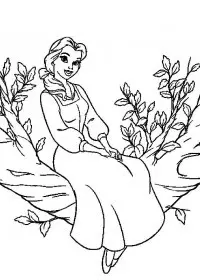 Prinesa Belle de colorat p4
